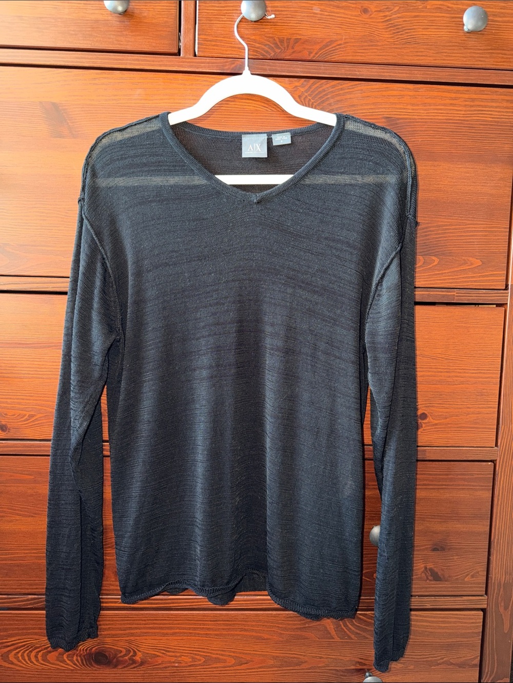 Armani Exchange A|X Vintage Lightweight Knit V-Neck Sweater Size Small